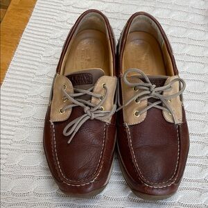 Sperry Gold Cup Billfish Boat Shoes Sz 13 Leather upper Lambskin insole 3 eyelet